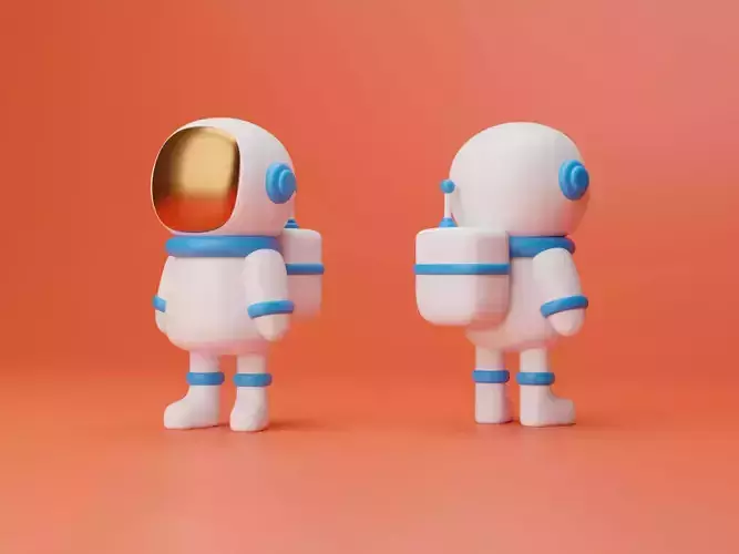 Spaceman astronaut Low-poly