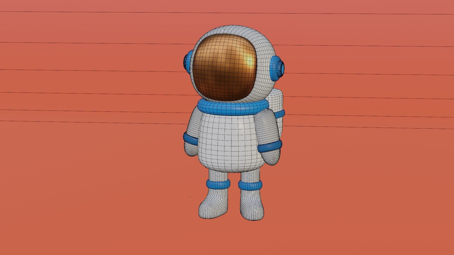 Spaceman astronaut Low-poly Free 3D model_3