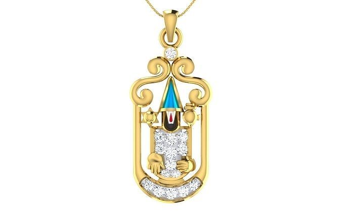 006 The Balaji - Religious gold pendant 3D print model