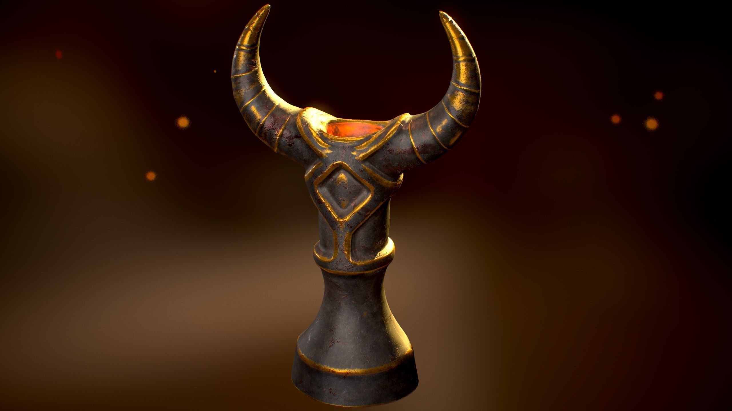 Gold Totem Low-poly 3D model_11