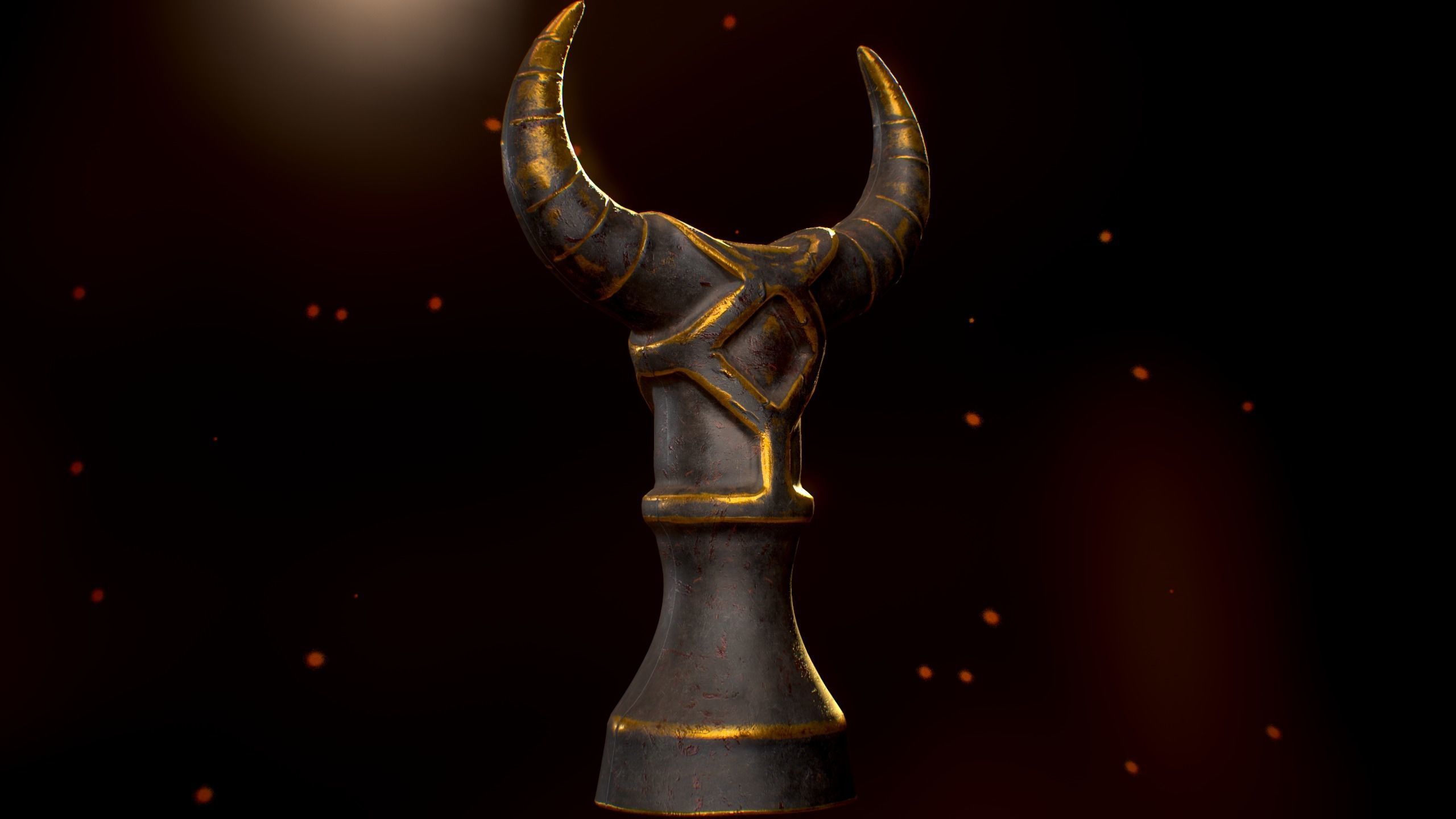 Gold Totem Low-poly 3D model_6