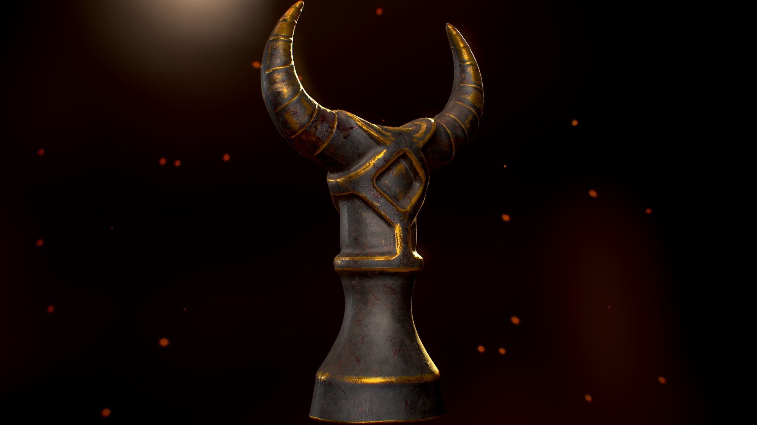 Gold Totem Low-poly 3D model_1