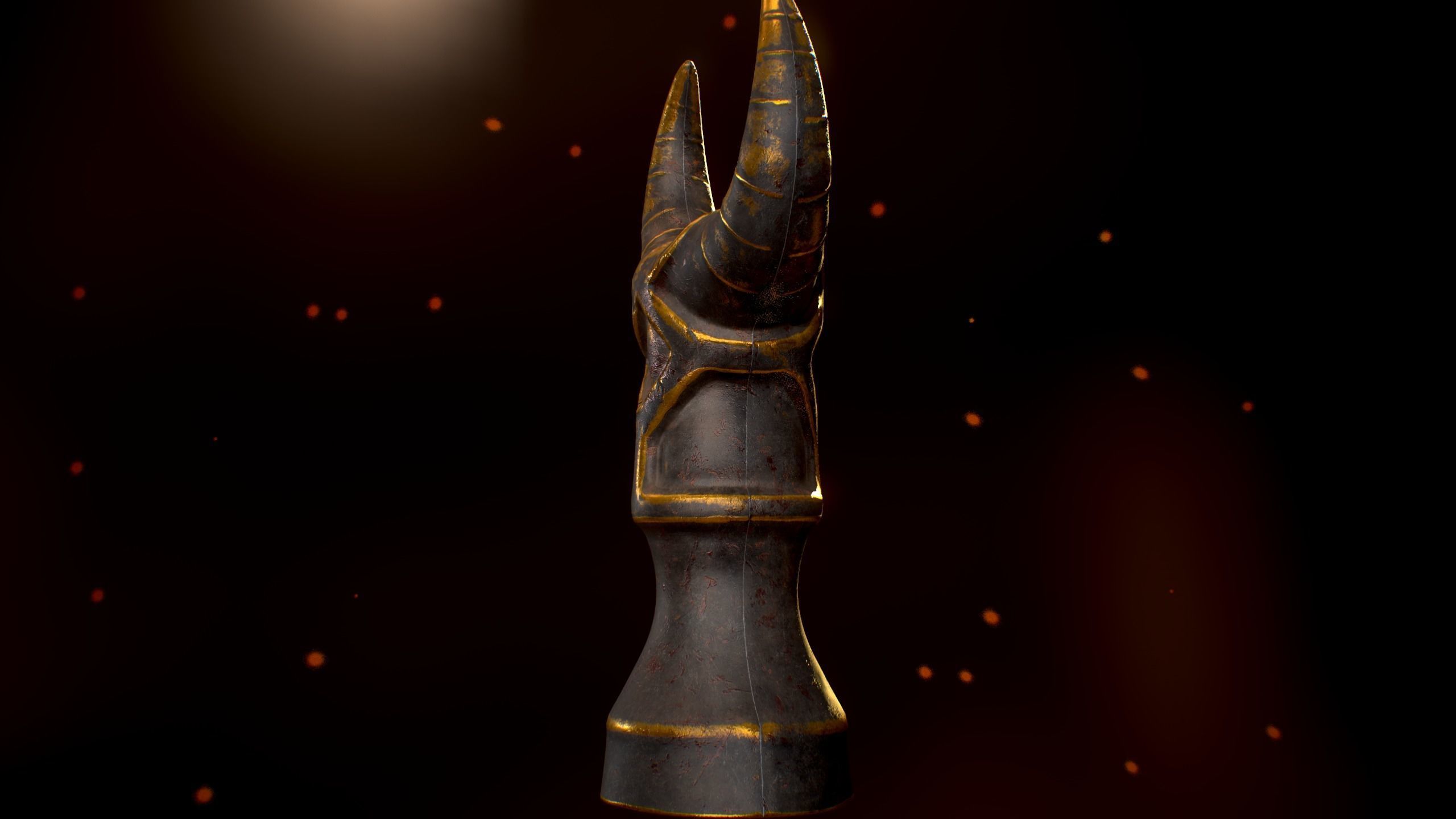 Gold Totem Low-poly 3D model_3