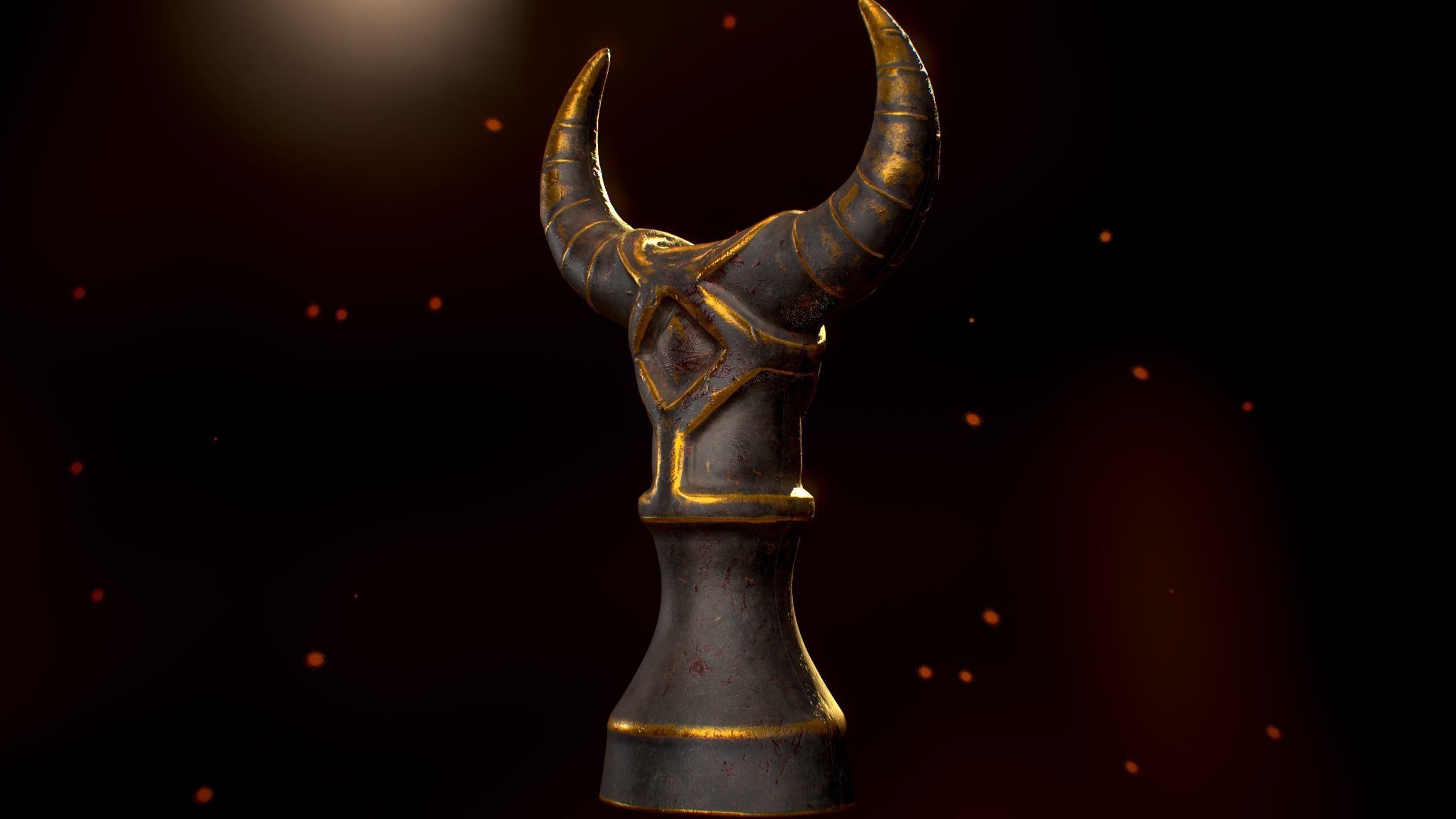 Gold Totem Low-poly 3D model_4