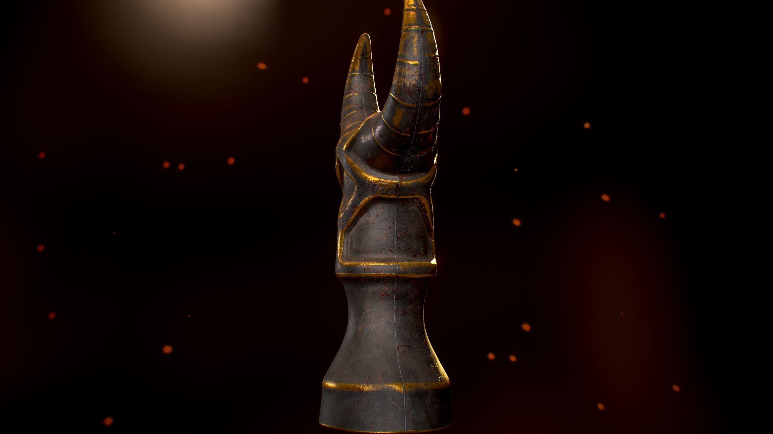 Gold Totem Low-poly 3D model_8