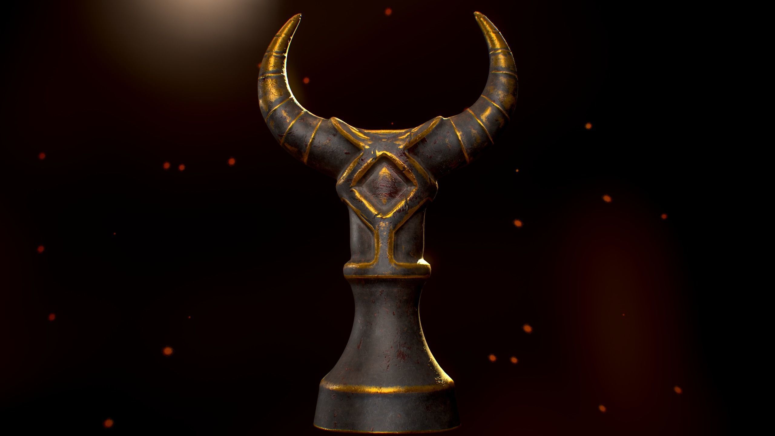 Gold Totem Low-poly 3D model_5