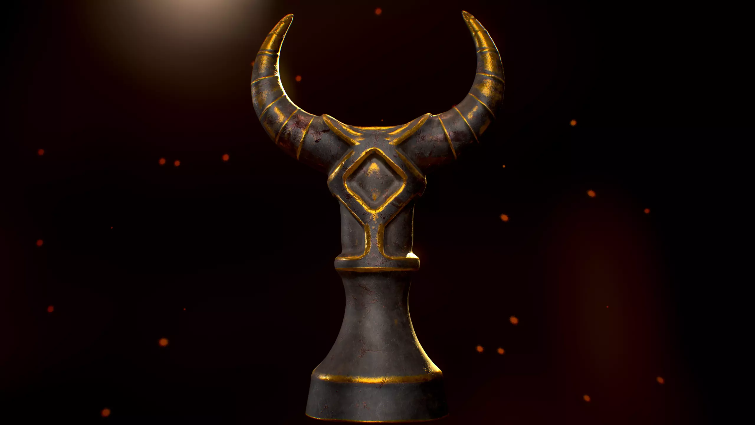 Gold Totem Low-poly 3D model_0
