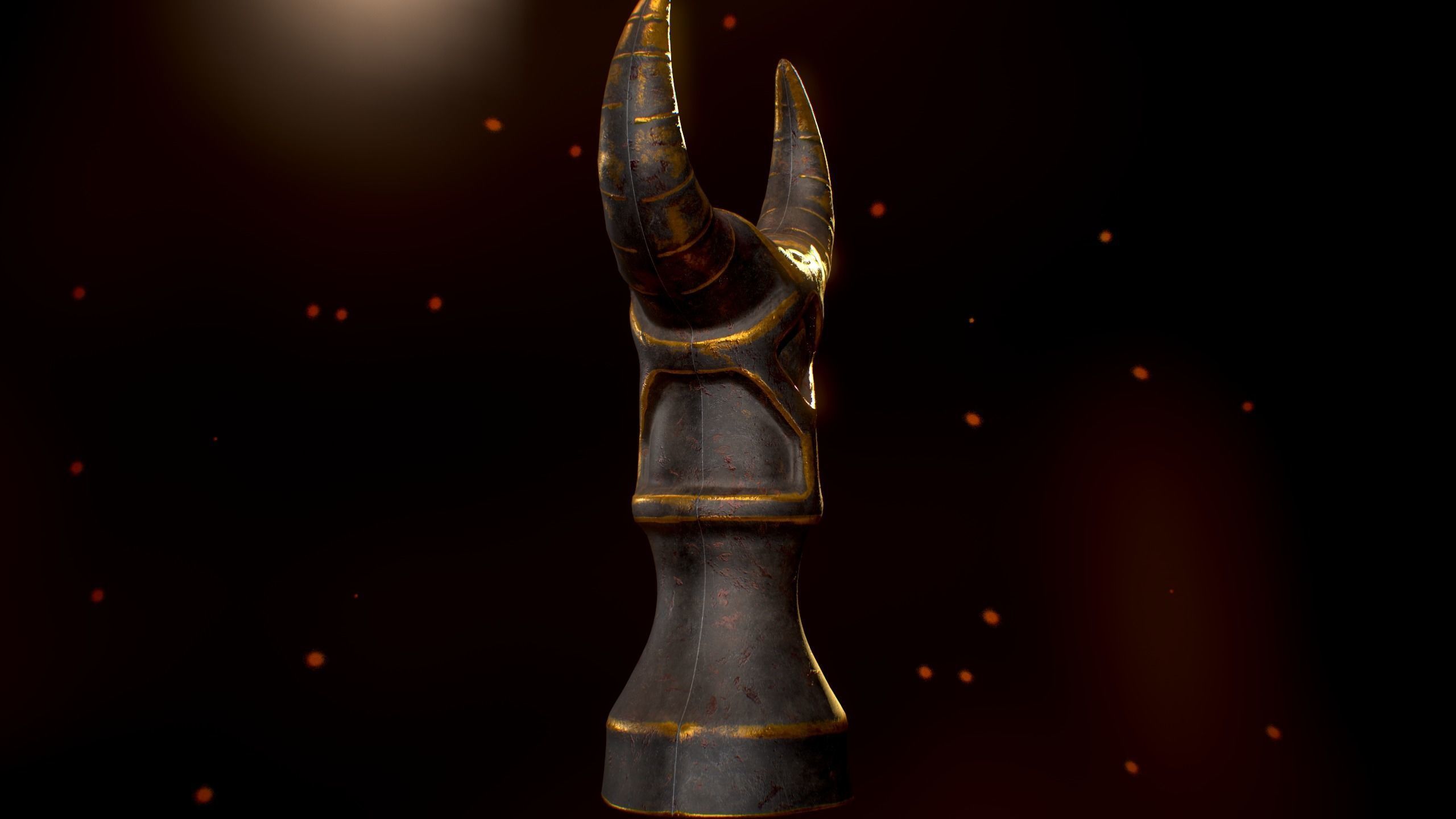 Gold Totem Low-poly 3D model_2