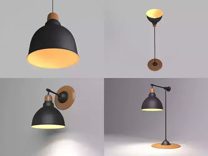 Anthracite Lamps Set