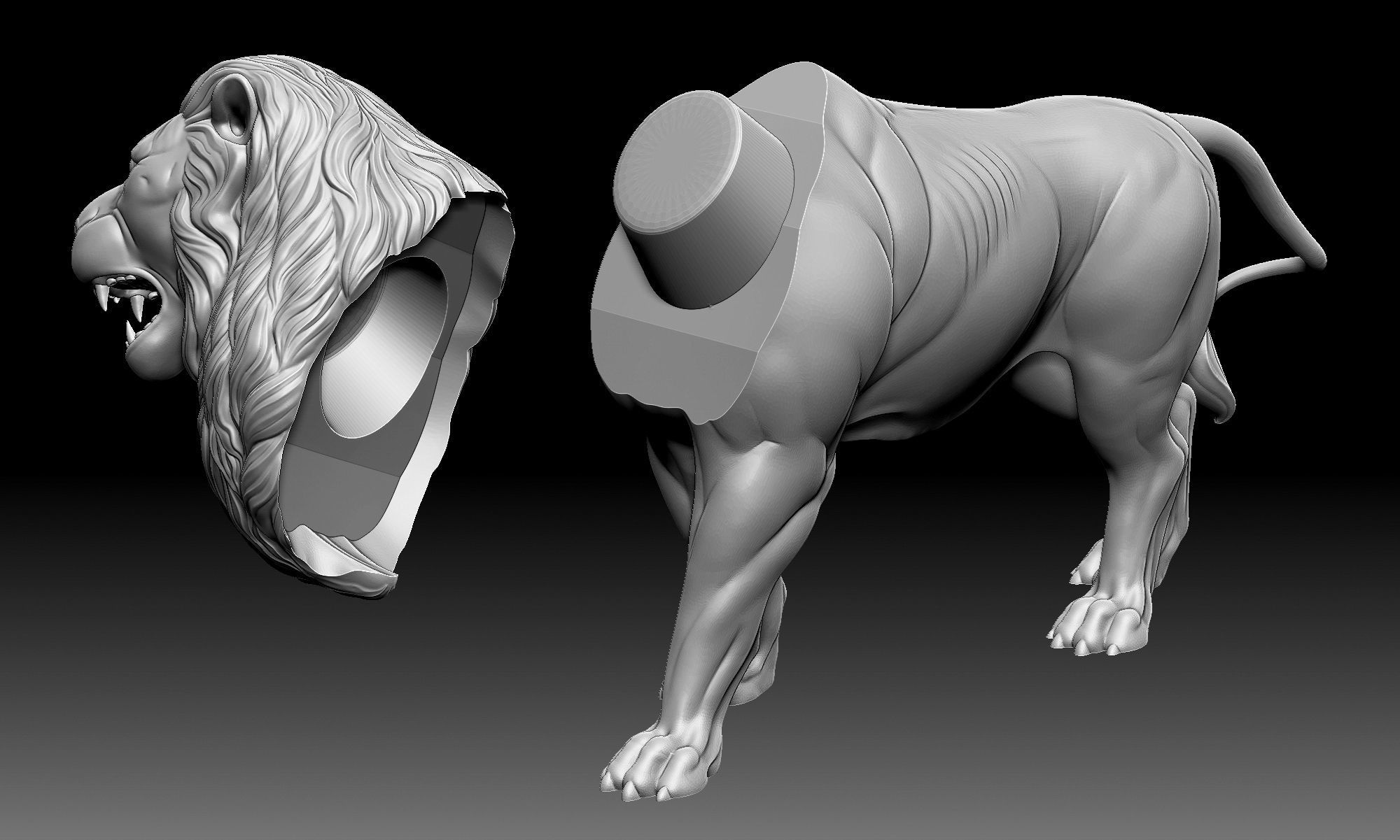 Lion Idol 3D print model_9