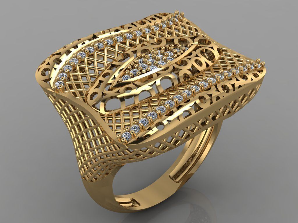 GC GOLD Y0077- Diamond Ring  3D print model_1