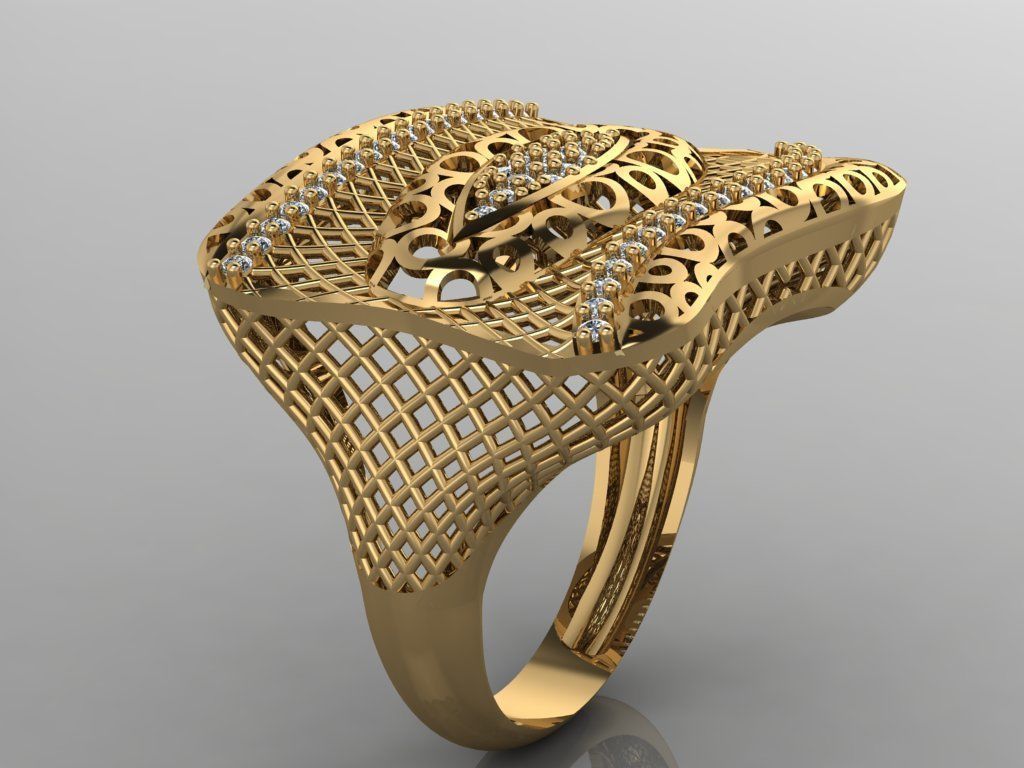 GC GOLD Y0077- Diamond Ring  3D print model_2