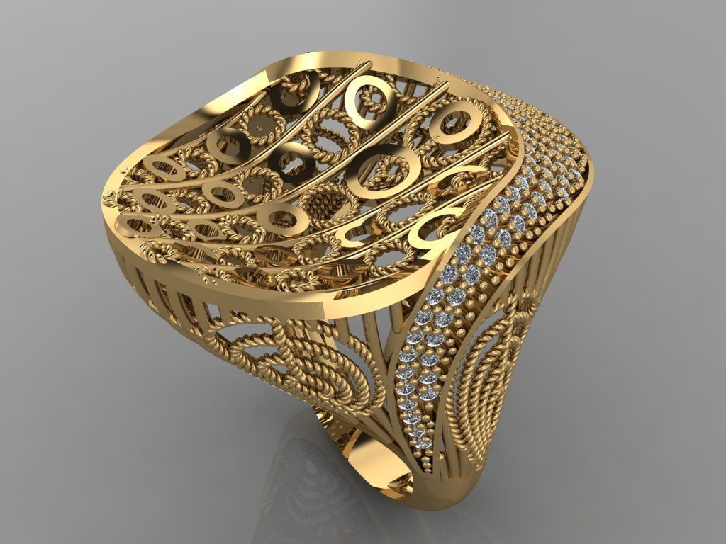 GC GOLD Y0079- Diamond Ring  3D print model_1