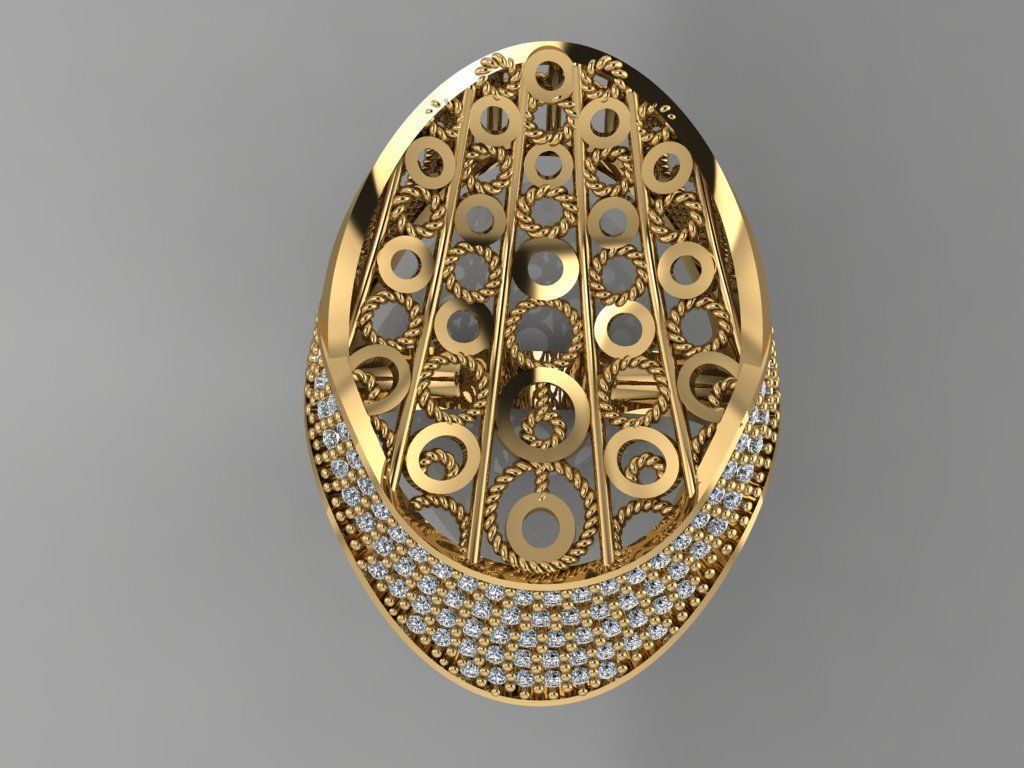 GC GOLD Y0079- Diamond Ring  3D print model_3