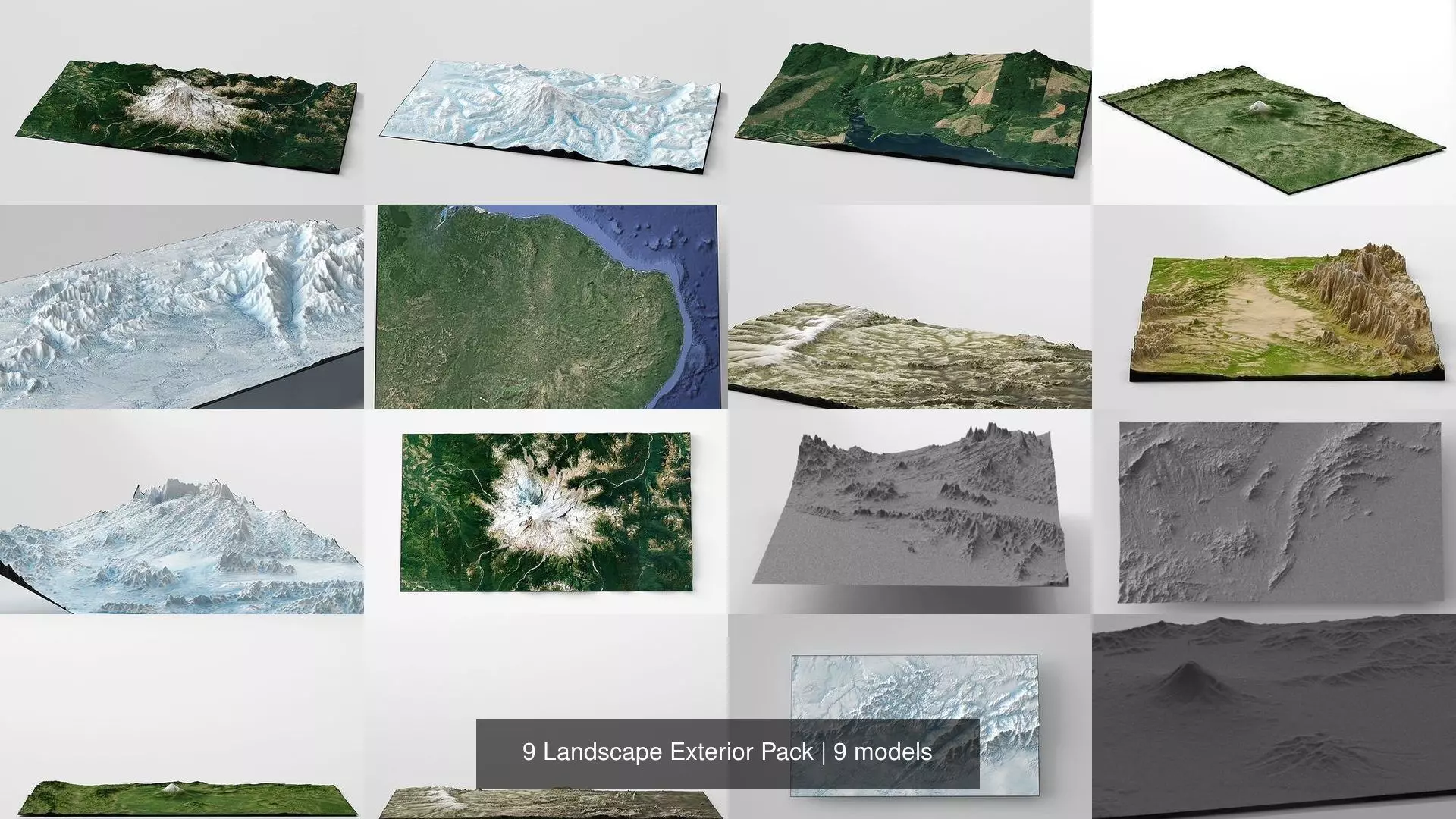 9 Landscape Exterior Pack 3D Model Collection_0