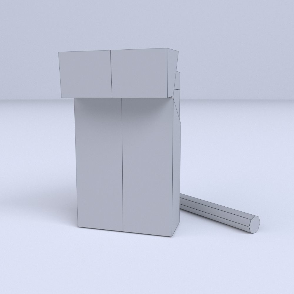 Simple Cartoon Style Cigarette and Cigarette Box Low-poly 3D model_11