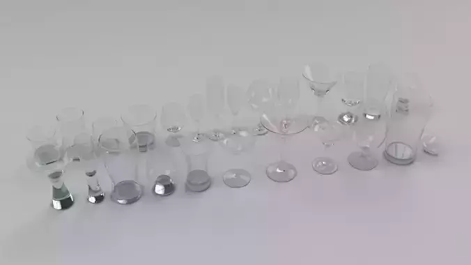 Set Collection of Glass Free 3D model
