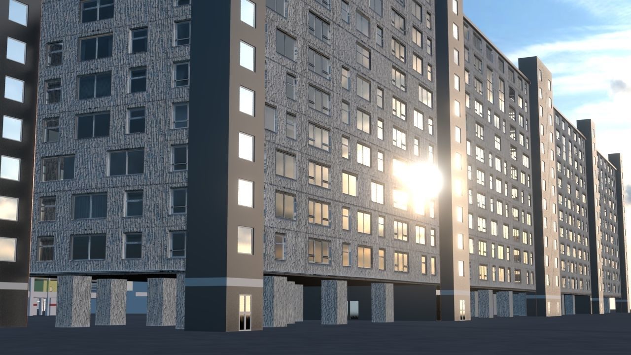 Skyscrapers Pack 01 Low-poly 3D model_16