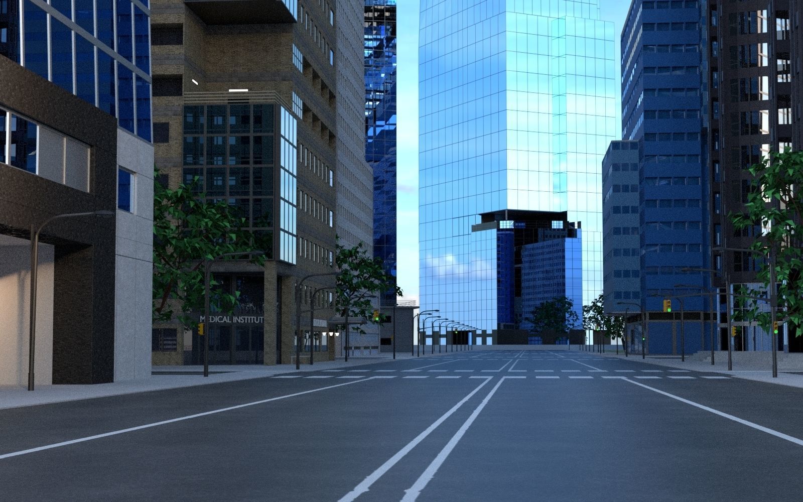 Skyscrapers Pack 01 Low-poly 3D model_7