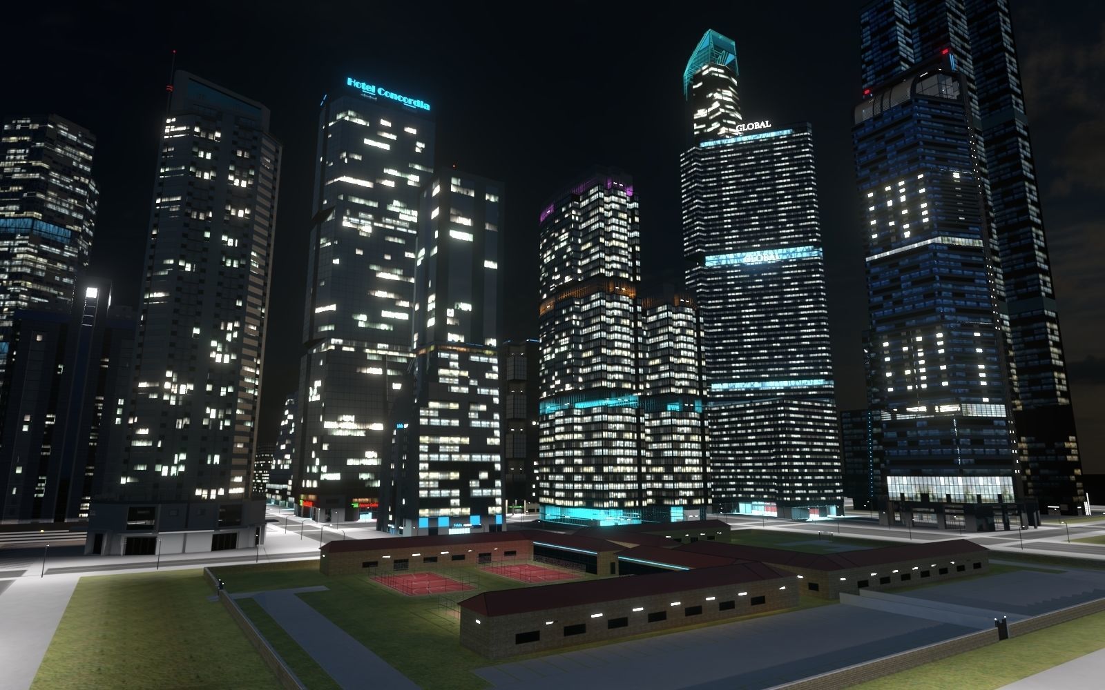 Skyscrapers Pack 01 Low-poly 3D model_29