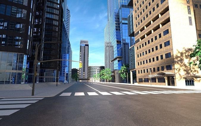 Skyscrapers Pack 01 Low-poly 3D model 4