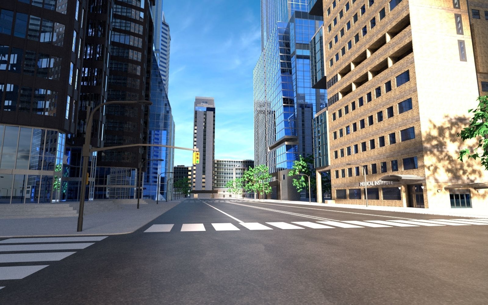 Skyscrapers Pack 01 Low-poly 3D model_3