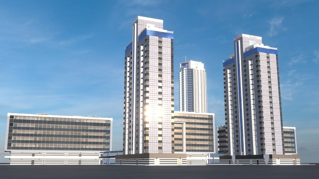 Skyscrapers Pack 01 Low-poly 3D model_19