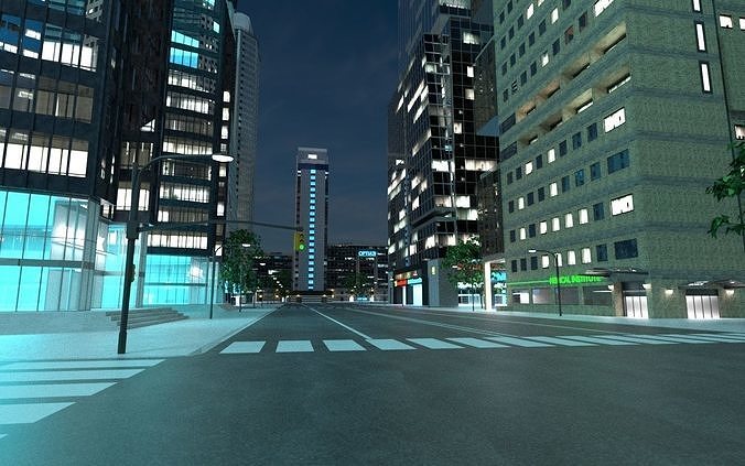 Skyscrapers Pack 01 Low-poly 3D model 3
