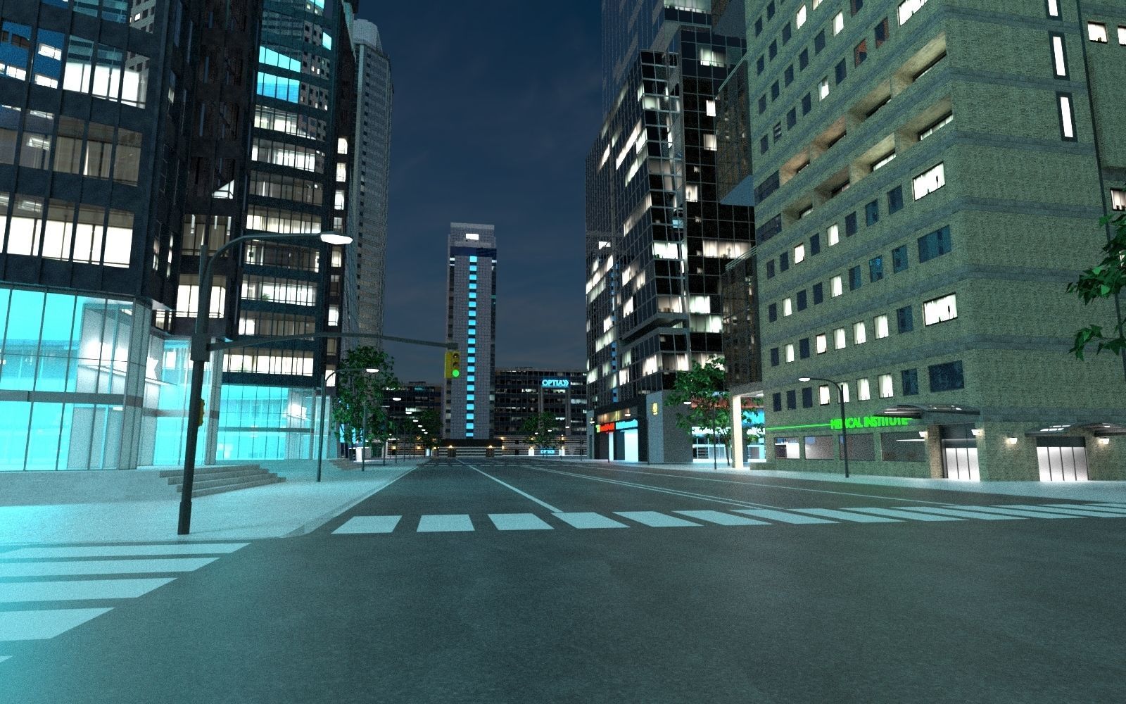 Skyscrapers Pack 01 Low-poly 3D model_2