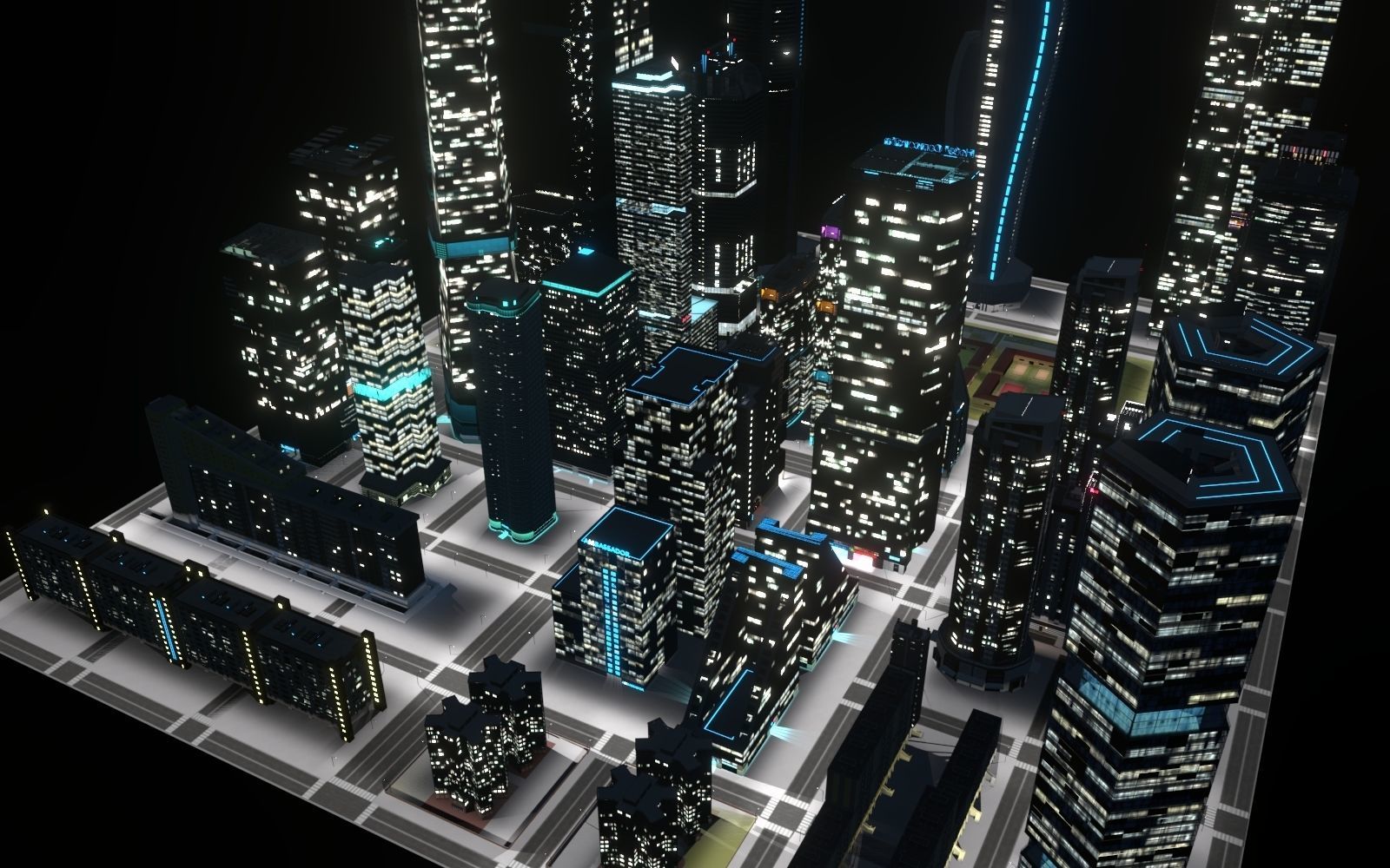 Skyscrapers Pack 01 Low-poly 3D model_1