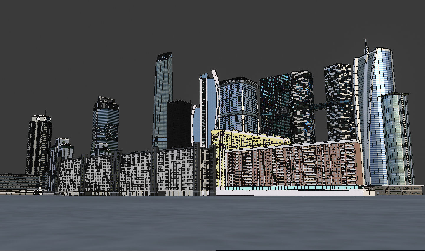 Skyscrapers Pack 01 Low-poly 3D model_12