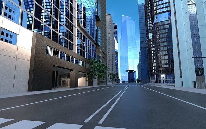 Skyscrapers Pack 01 Low-poly 3D model 6