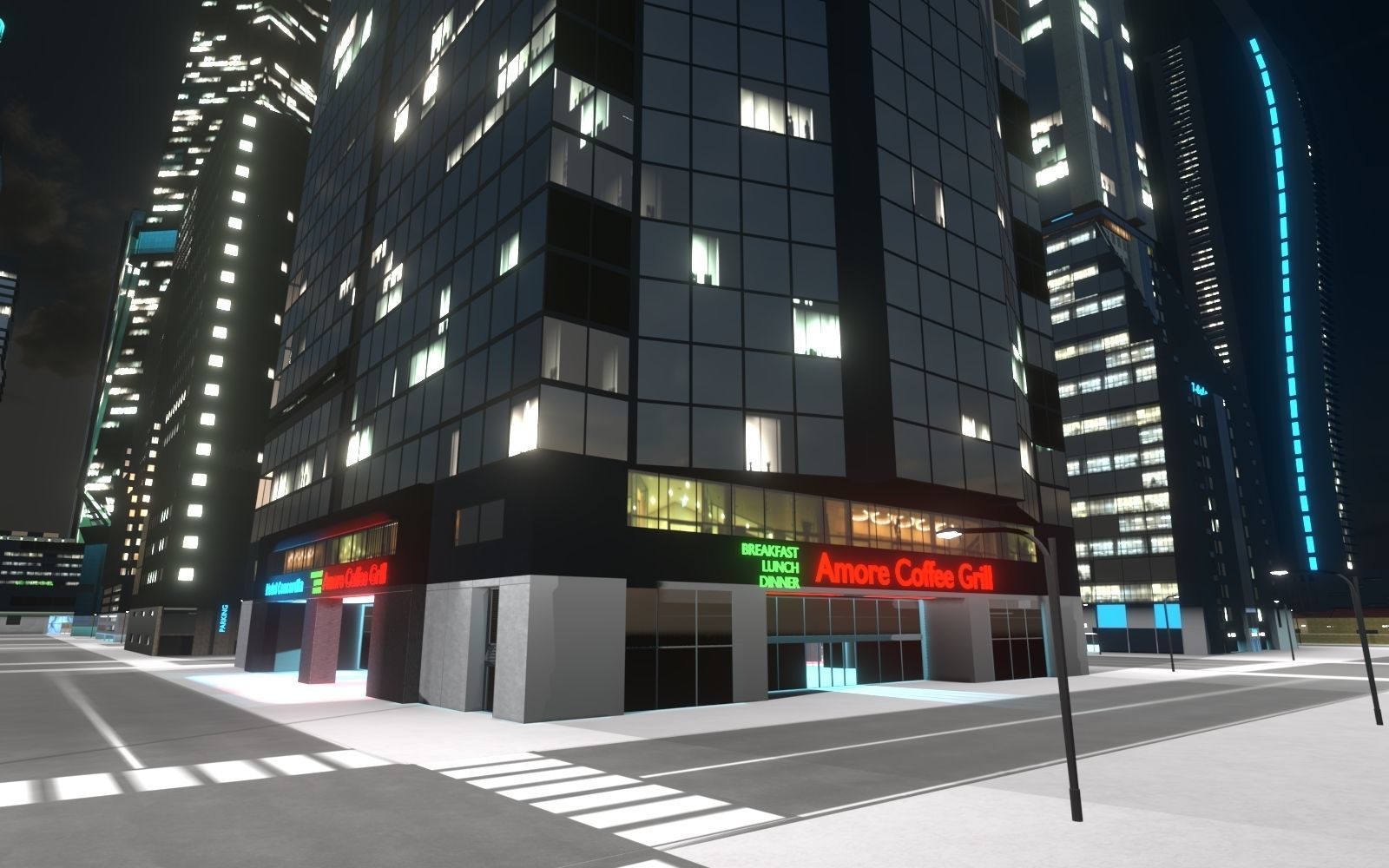 Skyscrapers Pack 01 Low-poly 3D model_18