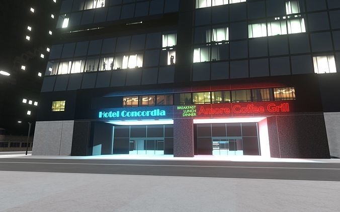 Skyscrapers Pack 01 Low-poly 3D model 5