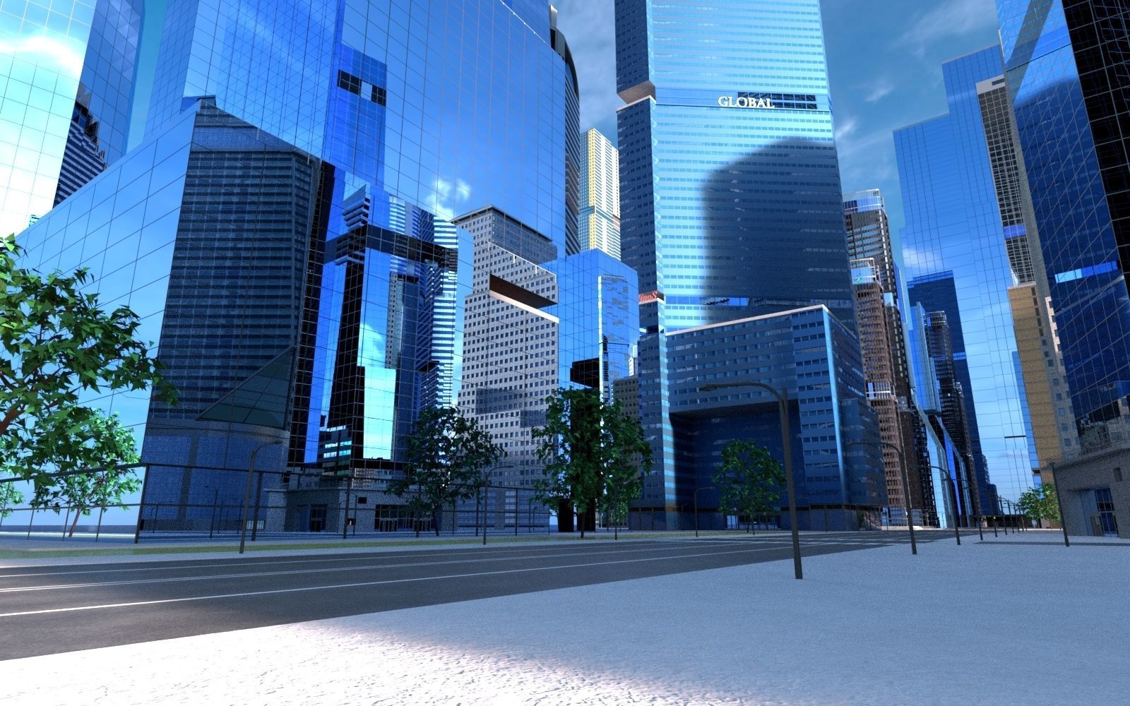 Skyscrapers Pack 01 Low-poly 3D model_8