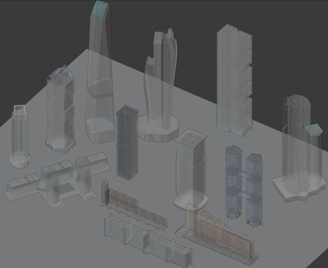Skyscrapers Pack 01 Low-poly 3D model_15