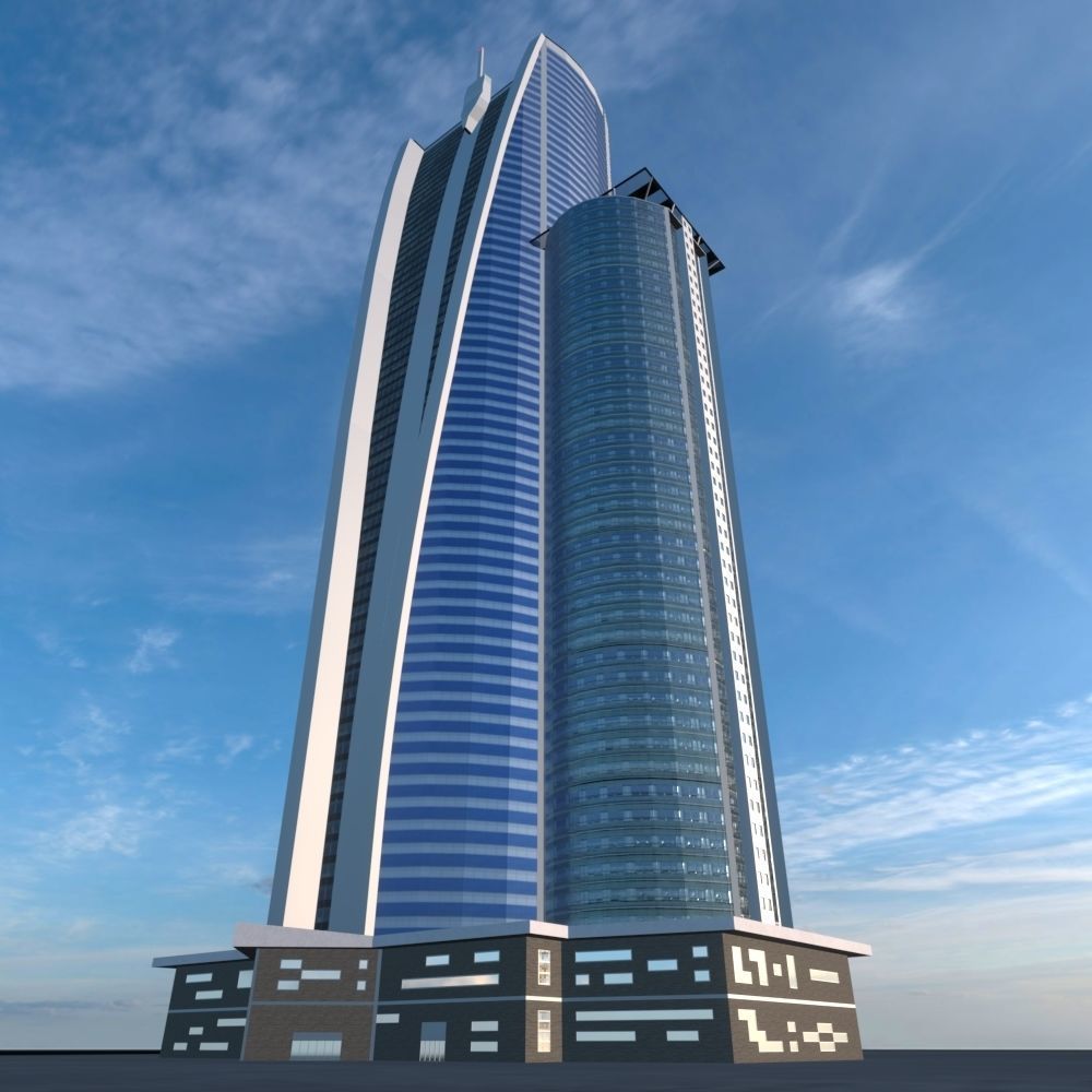 Skyscrapers Pack 01 Low-poly 3D model_22