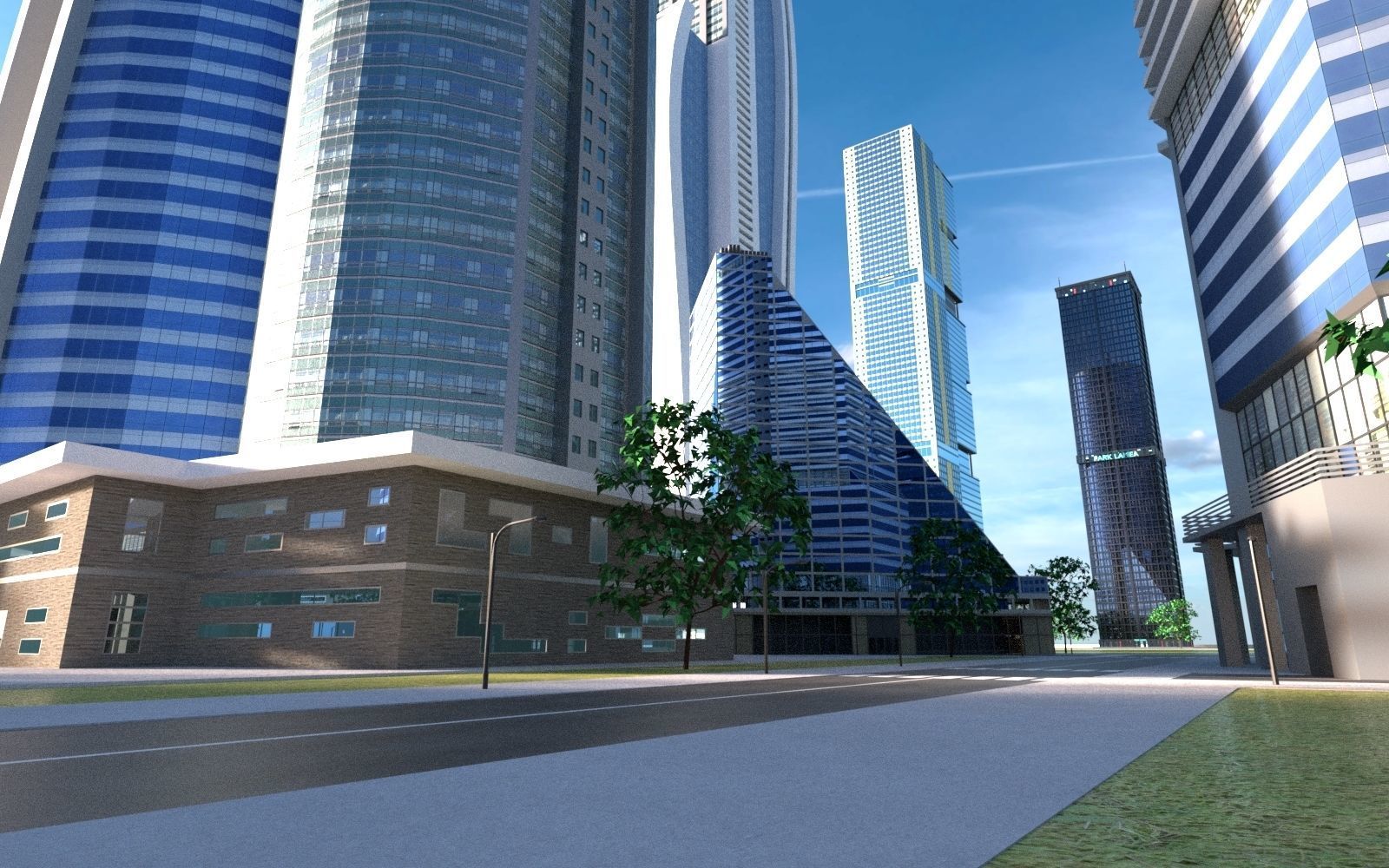 Skyscrapers Pack 01 Low-poly 3D model_23
