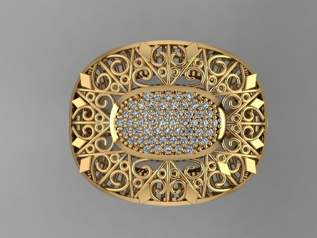 GC GOLD Y0085-  Diamond Ring 3D print model_1