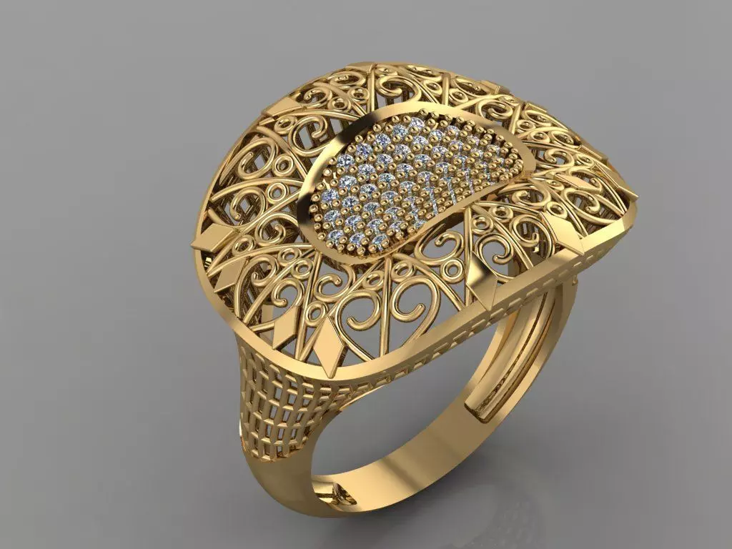 GC GOLD Y0085-  Diamond Ring 3D print model_0