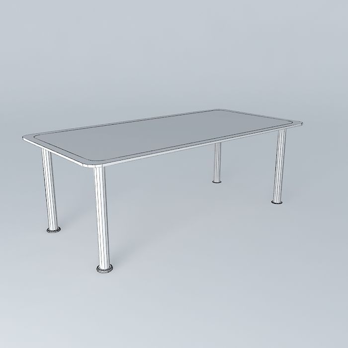 Glass table Free 3D model_3