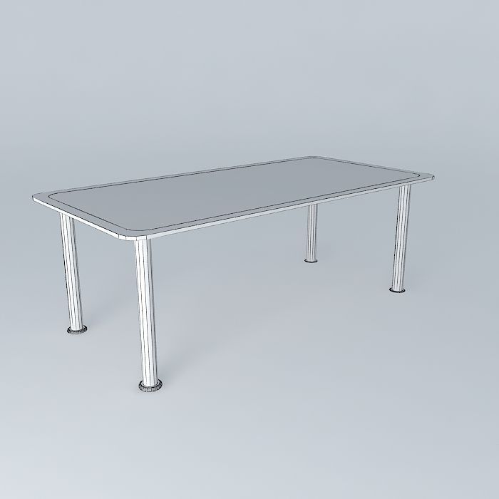 Glass table Free 3D model_4