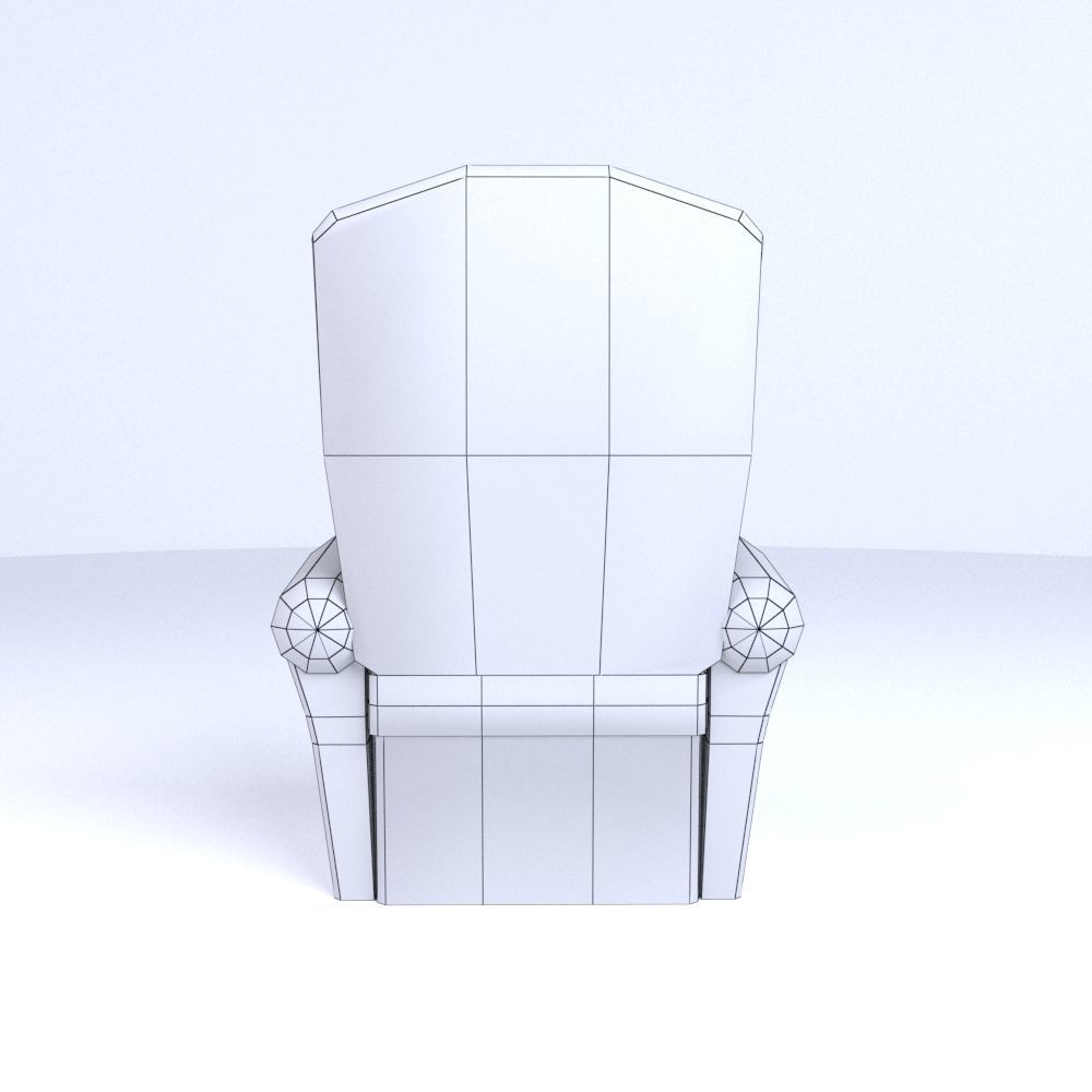 Cartoon Style Simple Sofa Low-poly 3D model_8