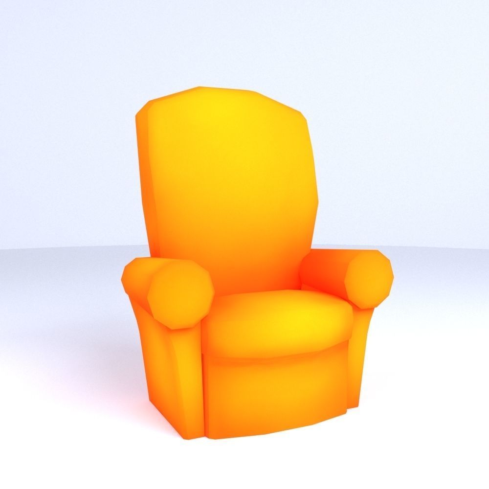 Cartoon Style Simple Sofa Low-poly 3D model_4