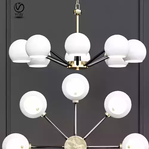 Thalia chandelier White glass 3D model