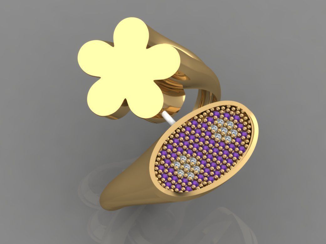 GC GOLD TW0087- Diamond ring  3D print model_4