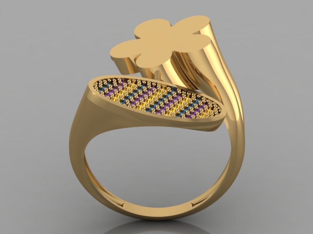GC GOLD TW0087- Diamond ring  3D print model_3