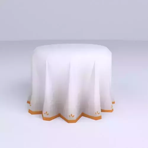 Cartoon Style Table with Tablecloth