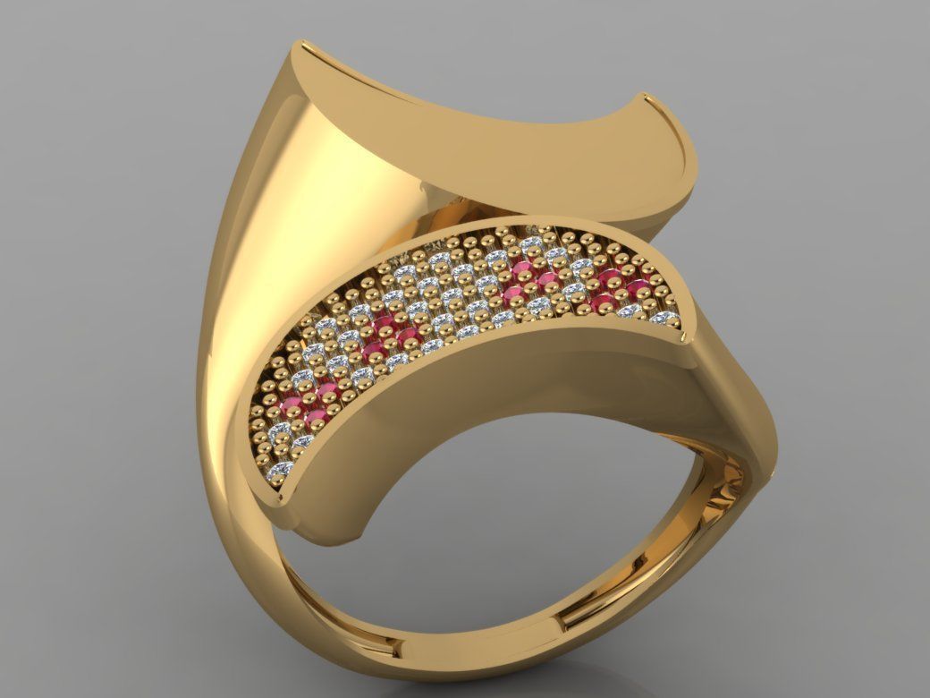 GC GOLD TW0088- Diamond ring 3D print model_3