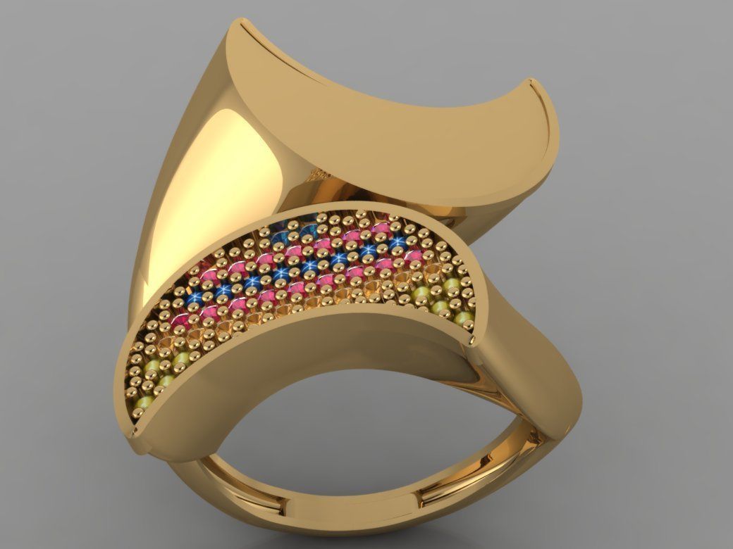 GC GOLD TW0088- Diamond ring 3D print model_2